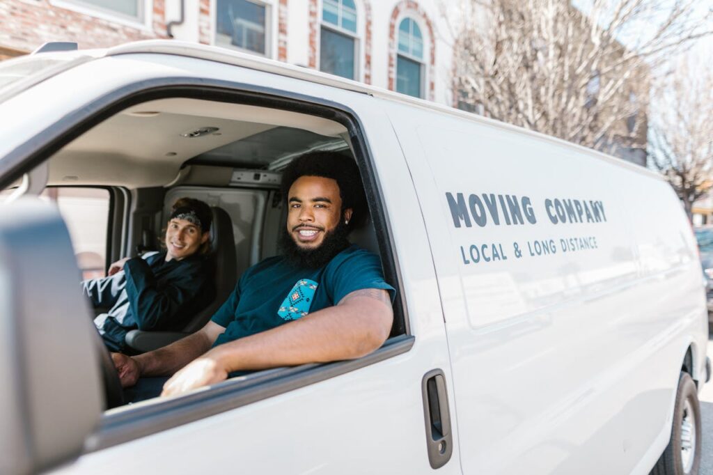 movers in a moving van